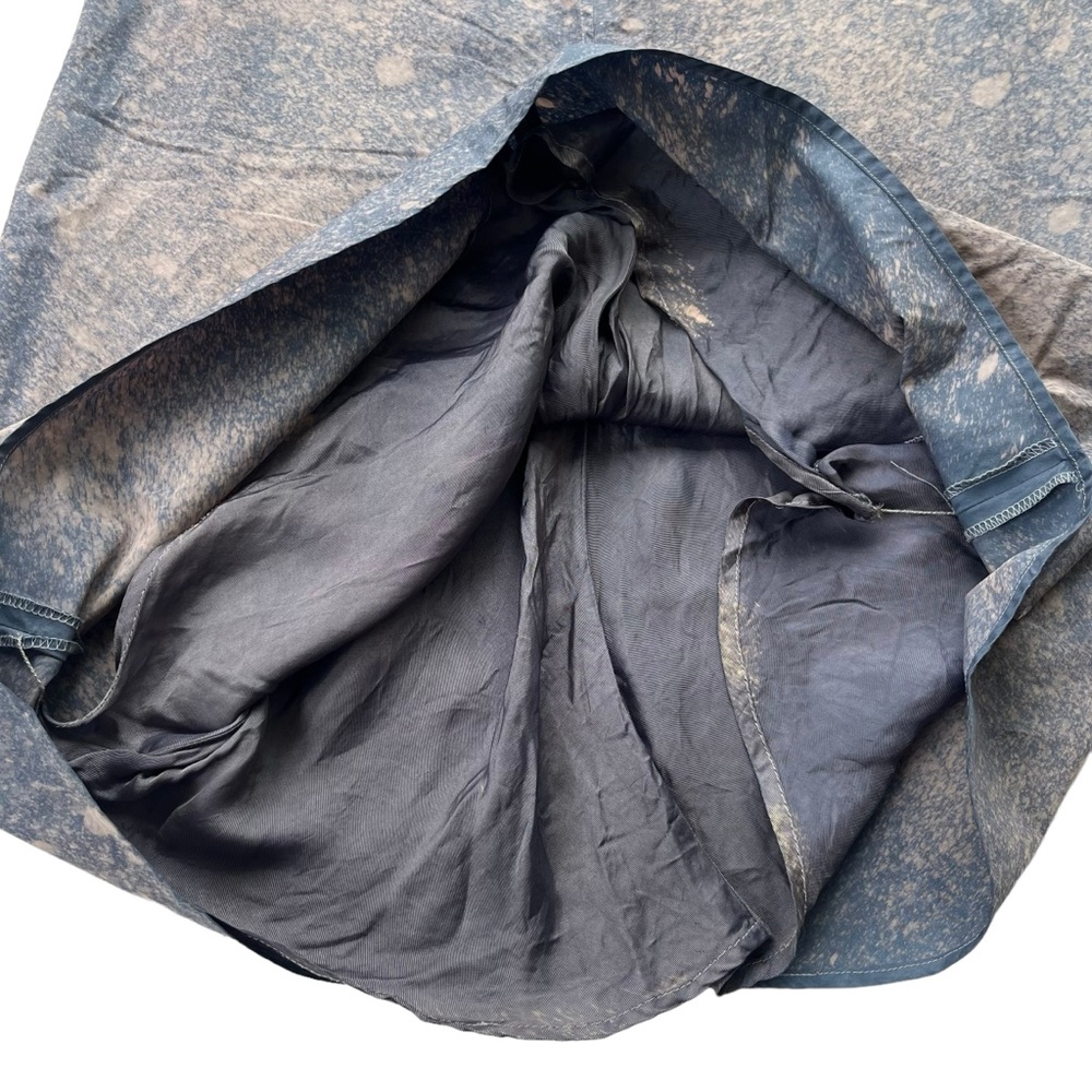 Banana Republic Women’s Size 12 Blue, Tan, Acid Wash Denim Look Lined Midi Skirt - Picture 8 of 15